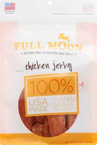 Full Moon Beef Jerky Healthy All Natural Dog Treats Human Grade Made in USA Grain Free 11 oz (Pack of 4)