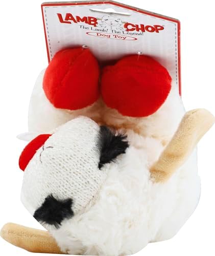Multipet Lamb Chop Dog Plush Toy - Squeaky Toy for All Dogs - Extra Soft Plush - Stuffed Animal Dog Toy for Cuddling & Playing - Cute Pet Toy (6", Cream)