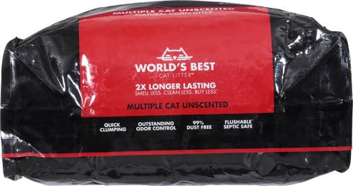 World's Best Cat Litter, Multiple Cat, Unscented, Odor Control, 15 lb Bag