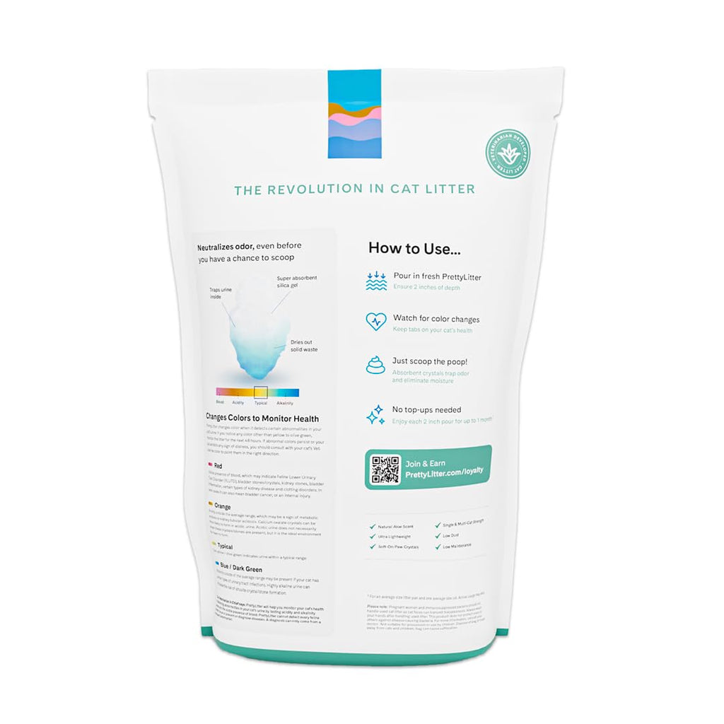 PrettyLitter Health Monitoring Cat Litter, Unscented, 6 lb. Bag