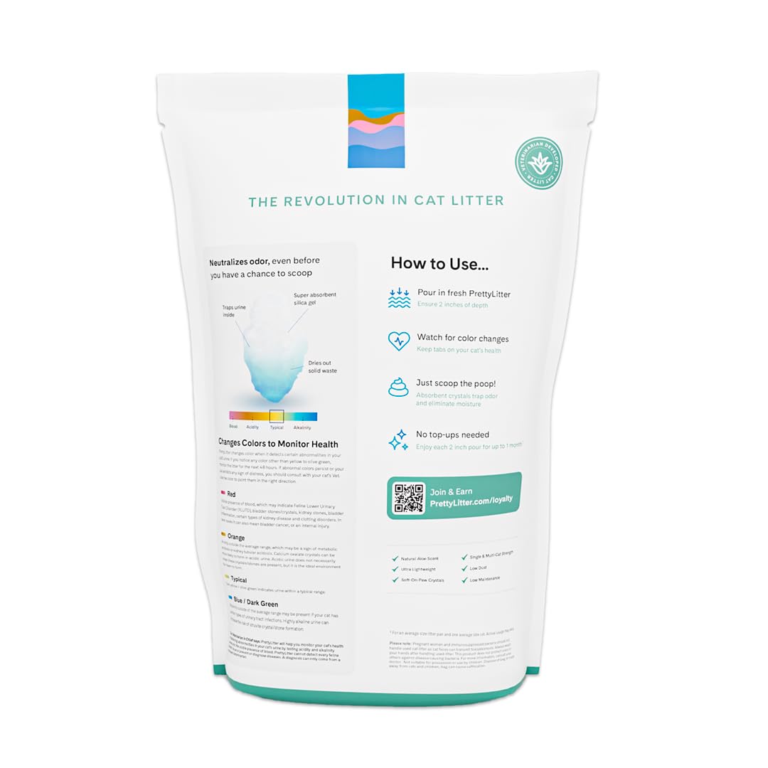 PrettyLitter Health Monitoring Cat Litter, Unscented, 6 lb. Bag