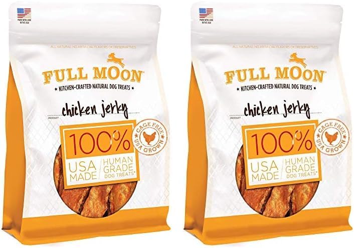 Full Moon Beef Jerky Healthy All Natural Dog Treats Human Grade Made in USA Grain Free 11 oz (Pack of 4)