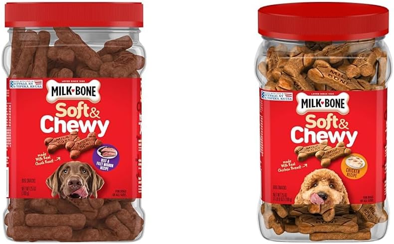 Milk-Bone Soft & Chewy Dog Treats, 25 Oz. Canister