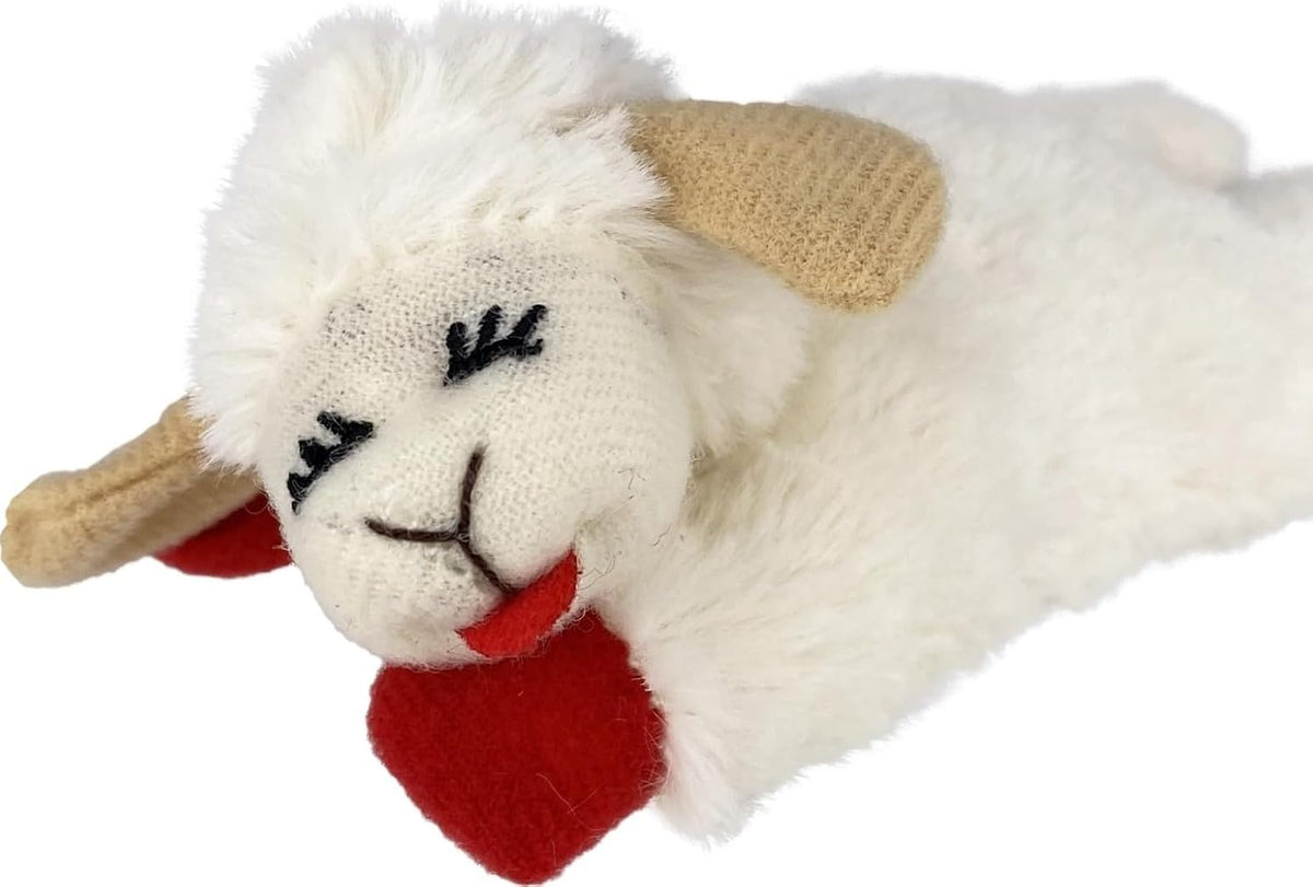 Multipet Lamb Chop Dog Plush Toy - Squeaky Toy for All Dogs - Extra Soft Plush - Stuffed Animal Dog Toy for Cuddling & Playing - Cute Pet Toy (6", Cream)
