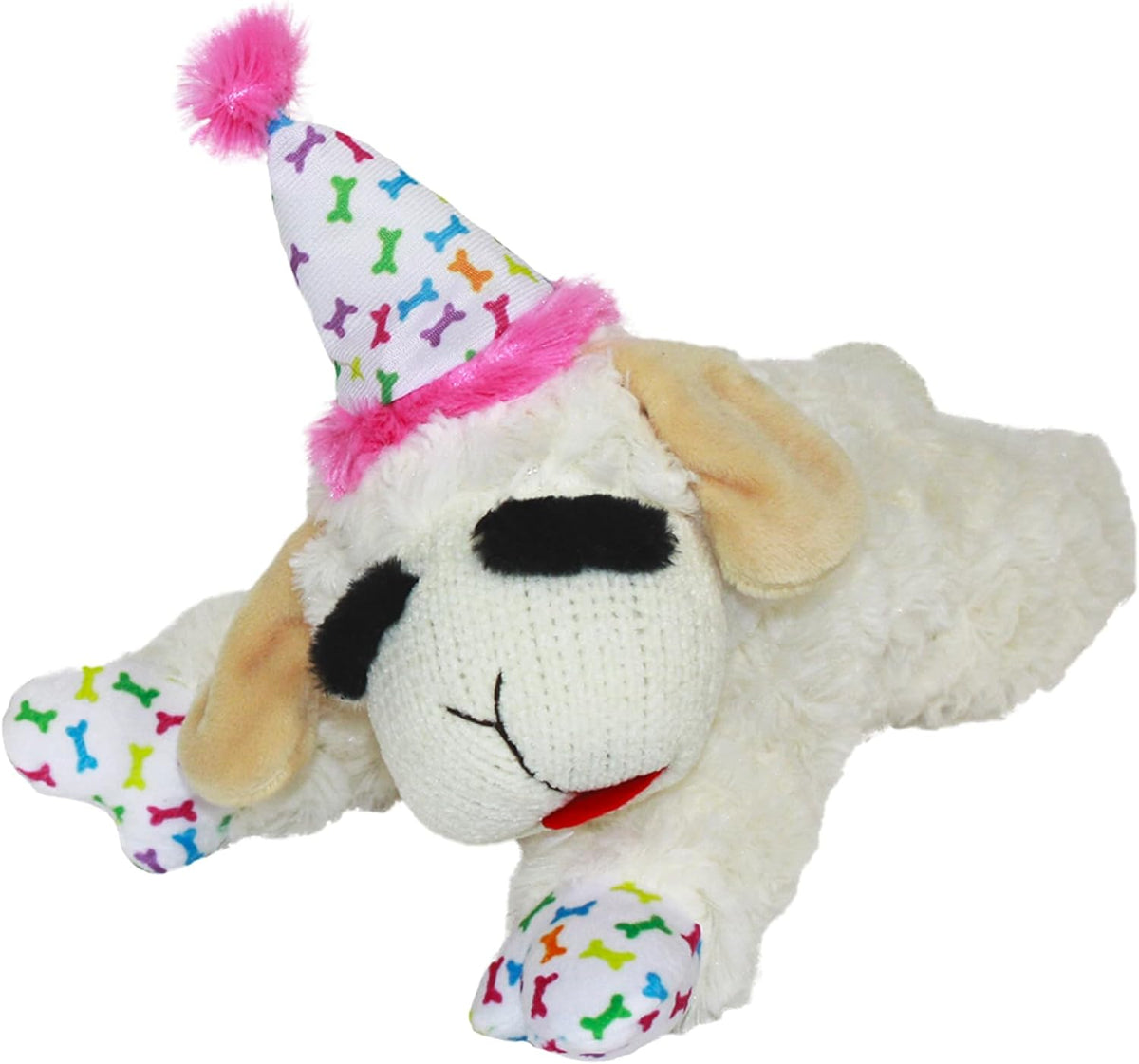 Multipet Lamb Chop Dog Plush Toy - Squeaky Toy for All Dogs - Extra Soft Plush - Stuffed Animal Dog Toy for Cuddling & Playing - Cute Pet Toy (6", Cream)
