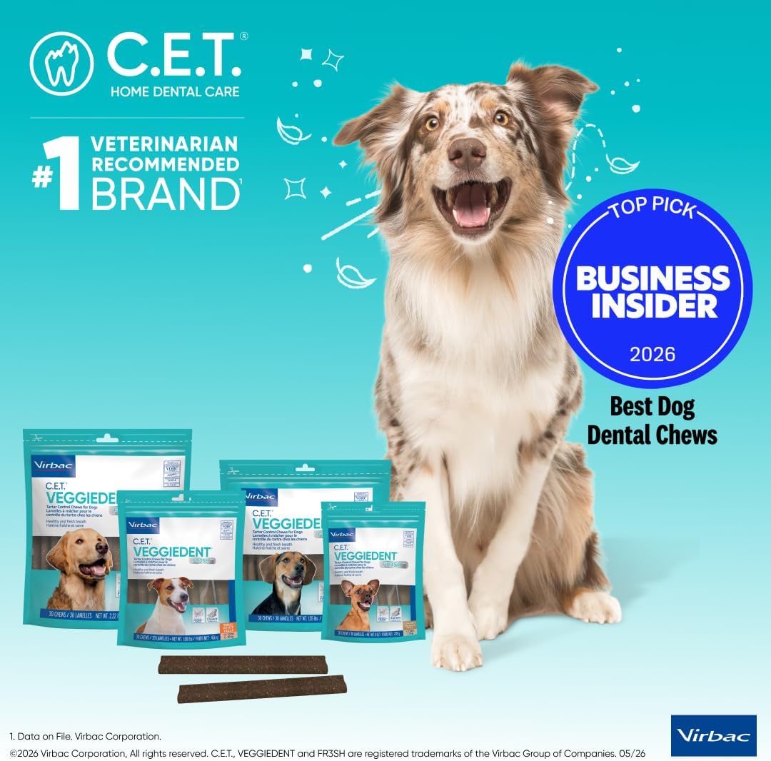 C.E.T. Veggiedent Fr3sh Plaque and Tartar Control Chews for Dogs, Medium