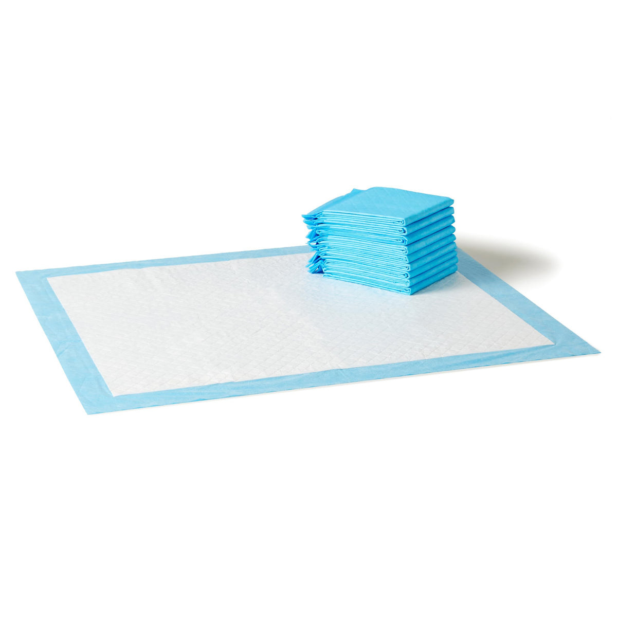 Amazon Basics X-Large Heavy Duty Absorbent Puppy Potty Pads, Leak-Proof, Quick-Dry, Super Absorbent Gel Technology for Dog Training, 28 x 34 Inches, Blue & White, Pack of 50