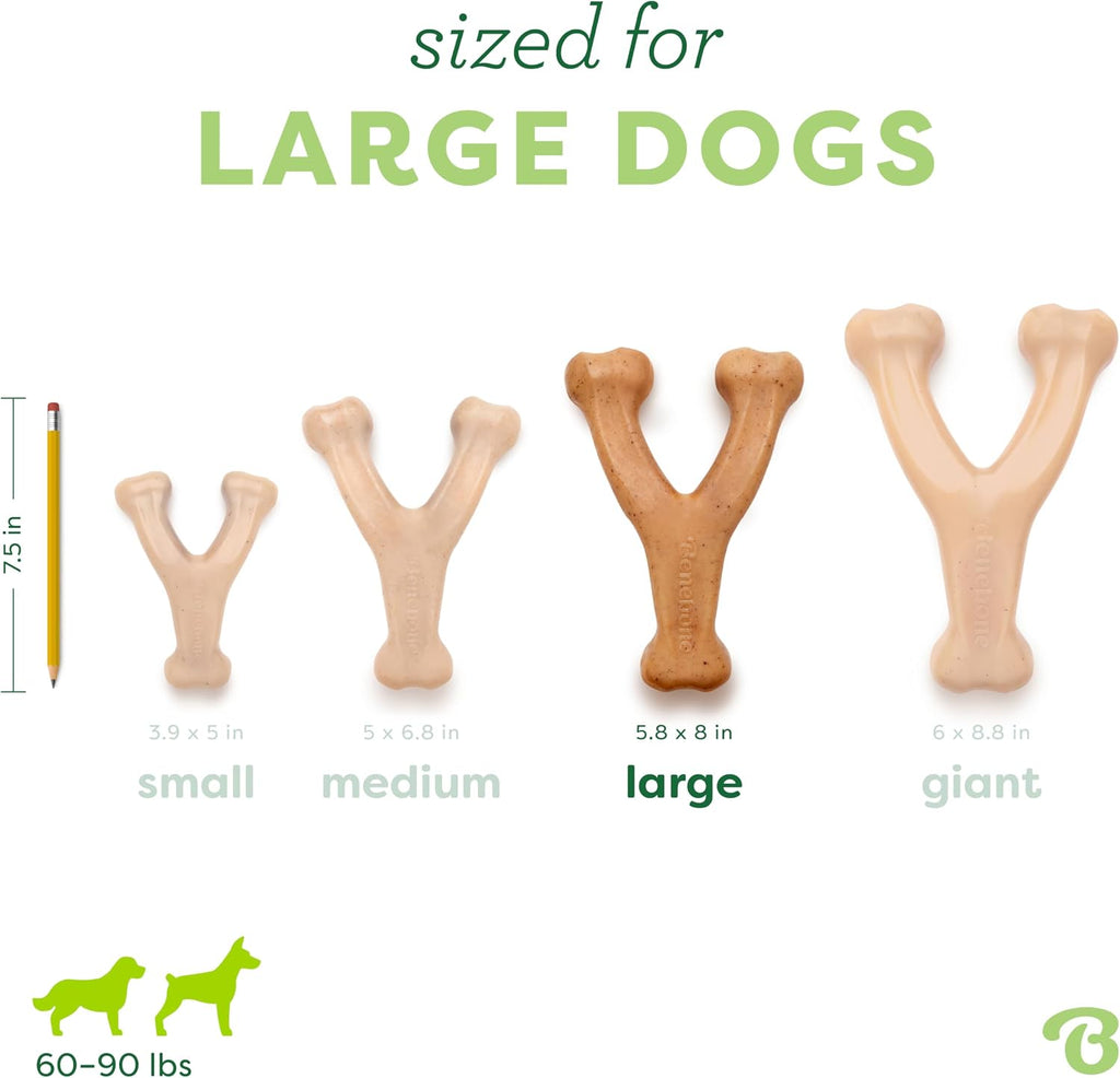 Benebone Wishbone Durable Dog Chew Toy for Aggressive Chewers, Real Bacon, Made in USA, Medium