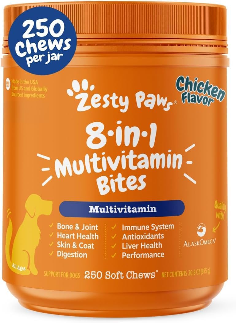 Zesty Paws Dog Vitamins - Dog Multivitamin Chews, Bison, 90 Ct