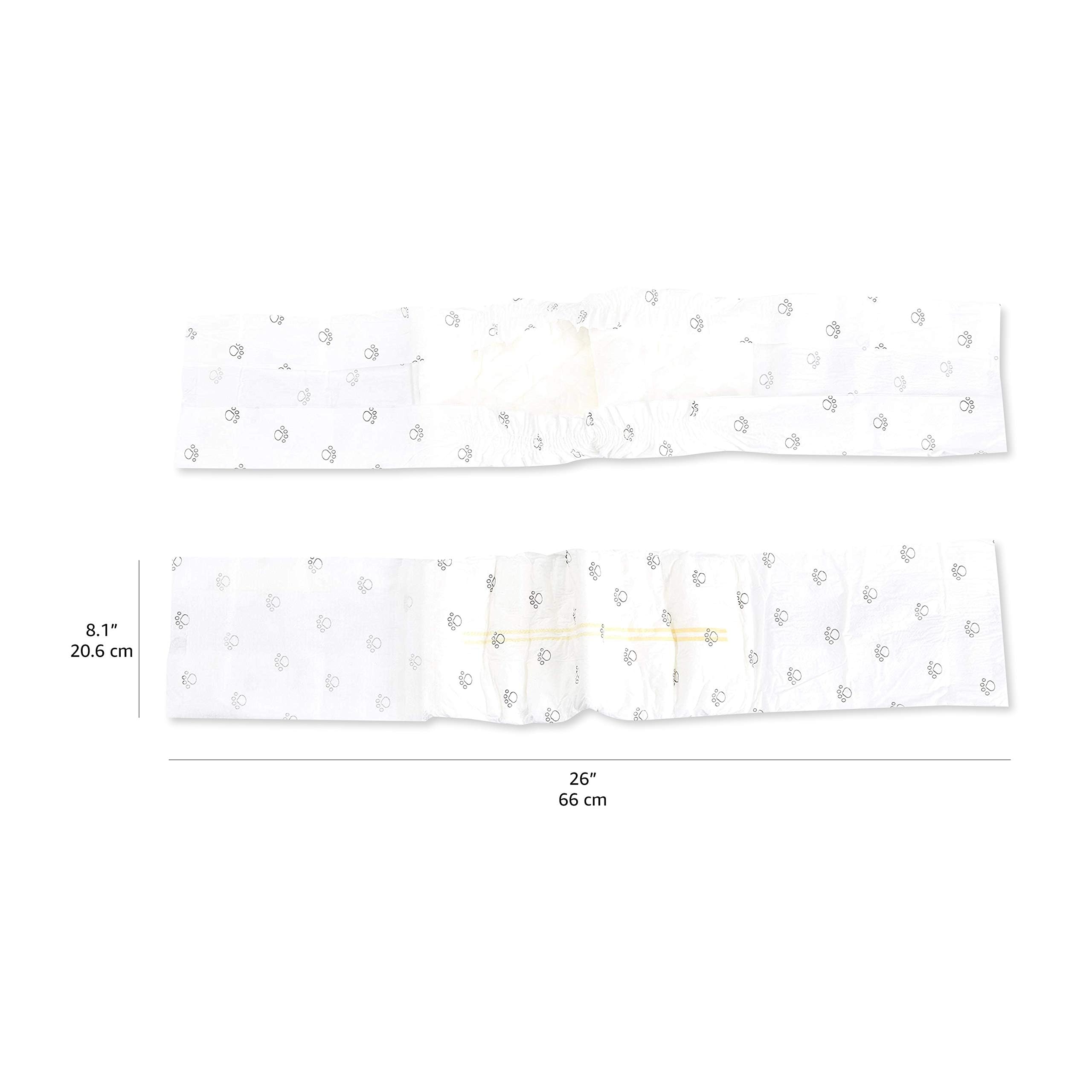 Amazon Basics Absorbent, Leakproof Male Dog Wrap Disposable Diapers with Wetness Indicator, Breathable, Small, White, 50-Pack