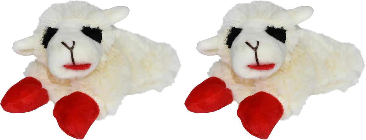 Multipet Lamb Chop Dog Plush Toy - Squeaky Toy for All Dogs - Extra Soft Plush - Stuffed Animal Dog Toy for Cuddling & Playing - Cute Pet Toy (6", Cream)