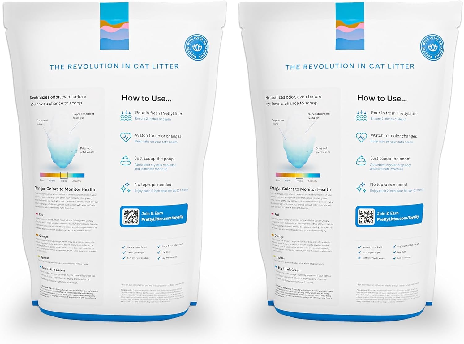 PrettyLitter Health Monitoring Cat Litter, Unscented, 6 lb. Bag