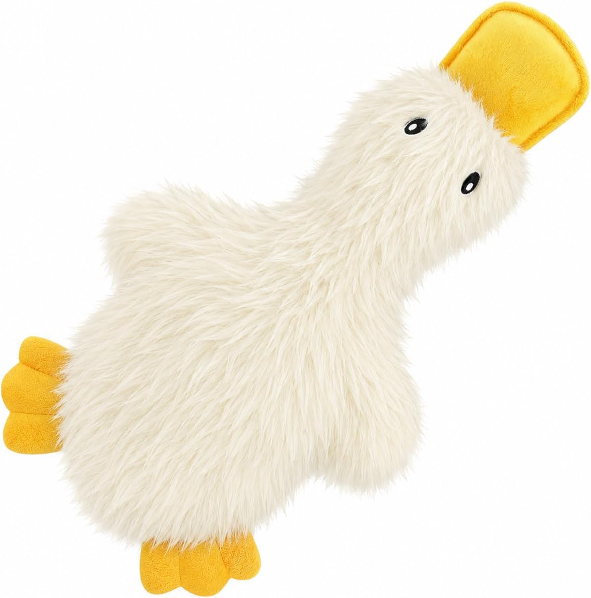 Best Pet Supplies Interactive Squeaky Dog Toy - Crinkle Duck, Yellow