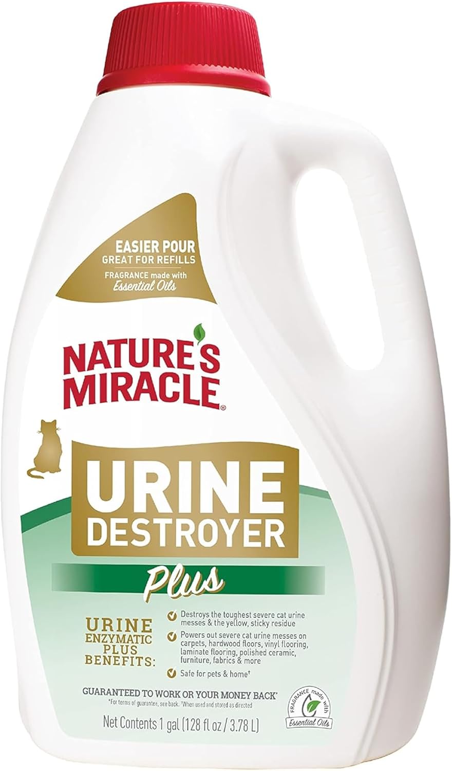 Nature's Miracle Cat Urine Destroyer Plus, Enzymatic Cleaner, 32 oz
