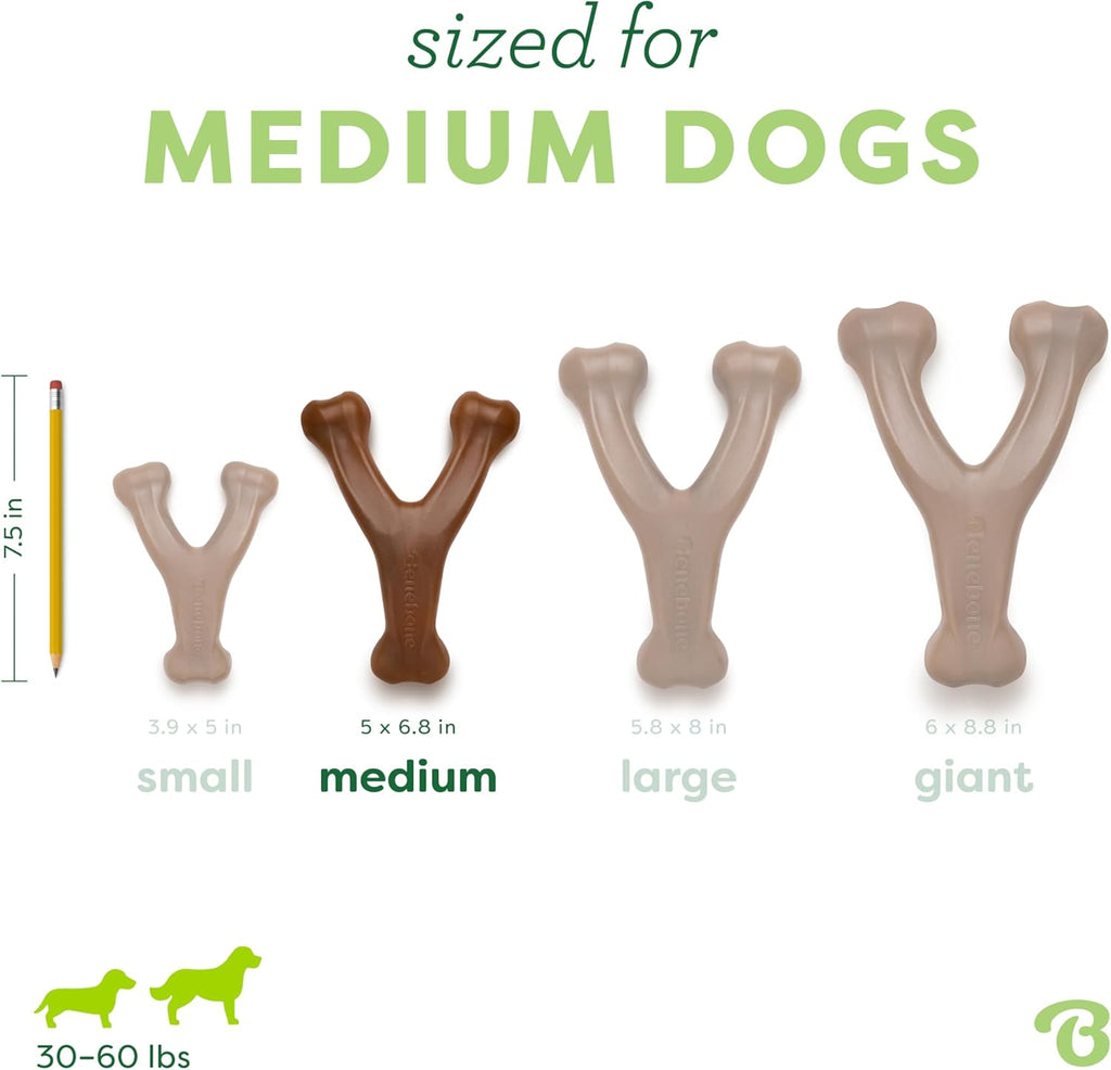 Benebone Wishbone Durable Dog Chew Toy for Aggressive Chewers, Real Bacon, Made in USA, Medium