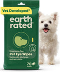 Earth Rated Pet Wipes for Dogs and Cats, Hypoallergenic, Cleaning and Hydrating, for Paws, Body and Butt (Eye Wipes Unscented, 70 Grooming Wipes)