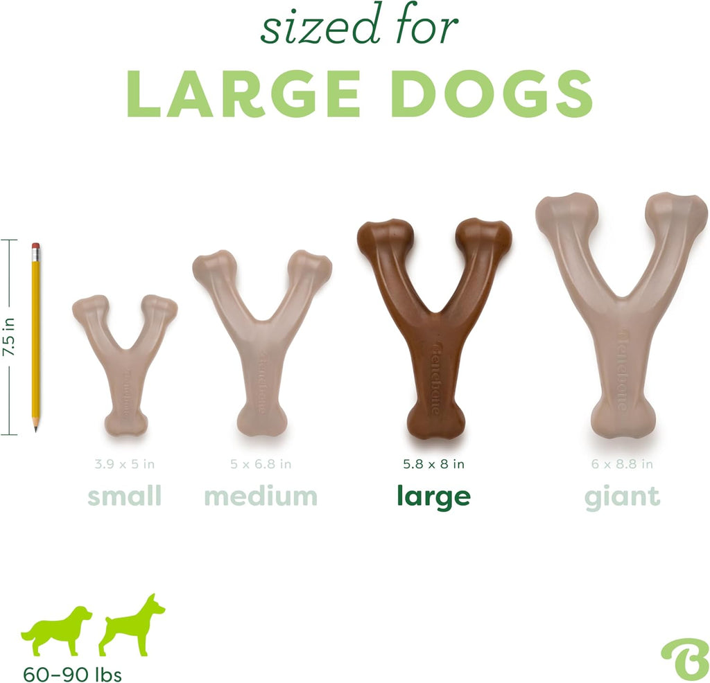 Benebone Wishbone Durable Dog Chew Toy for Aggressive Chewers, Real Bacon, Made in USA, Medium
