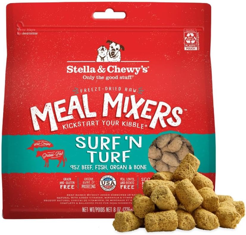 Stella & Chewy's Freeze-Dried Raw Beef Meal Mixers- Dog Food Topper and Mixer - Made with 95% Grass-Fed Beef, Organs & Bone - Perfect for Picky Eaters - Grain-Free - 7 oz