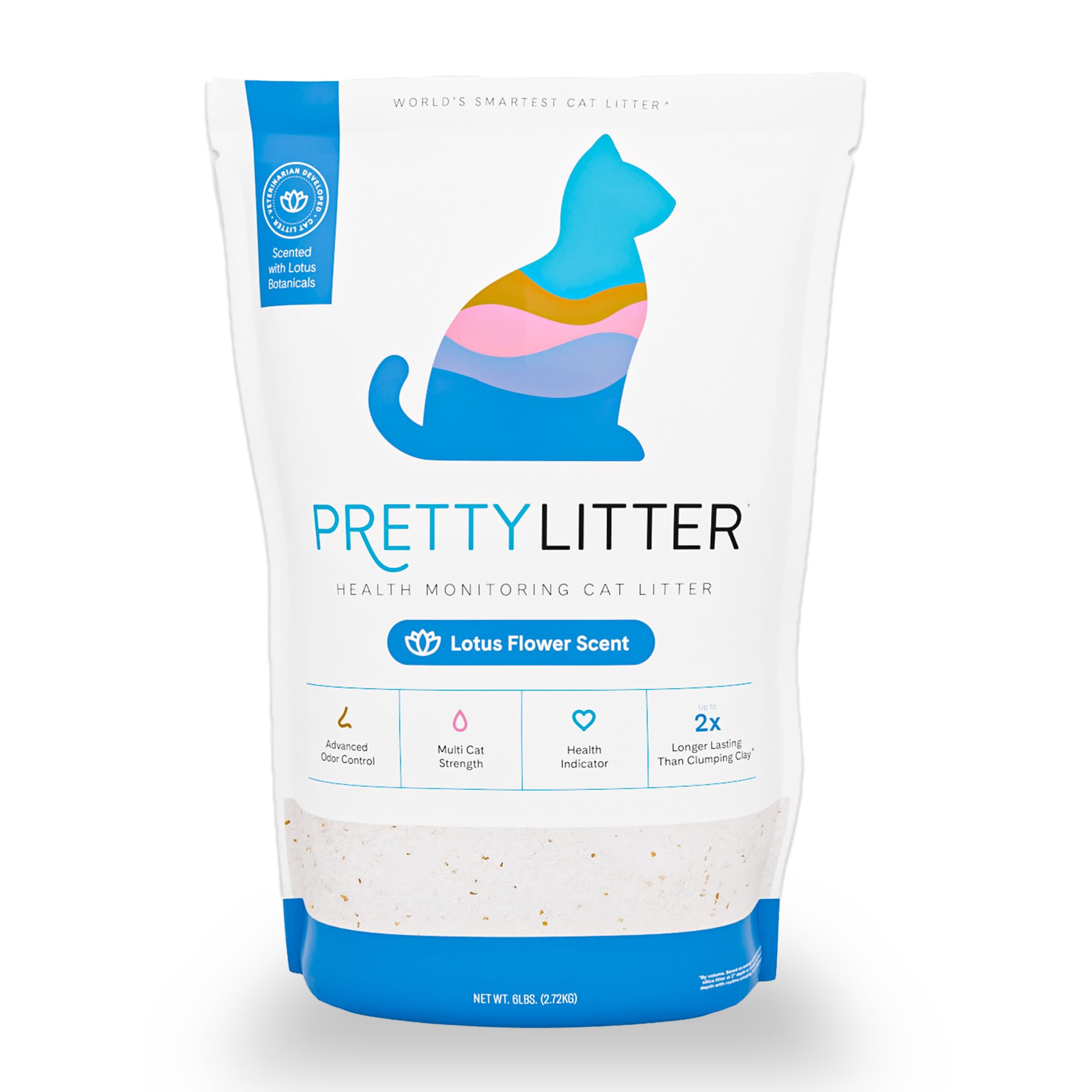 PrettyLitter Health Monitoring Cat Litter, Unscented, 6 lb. Bag