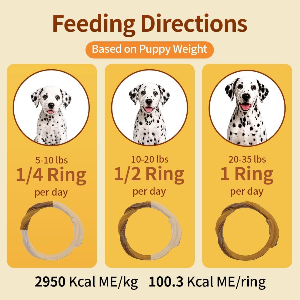N-Bone Puppy Teething Rings, Chicken Flavor, Natural Puppy Teething Chews & Chew Treats, Helps Soothe Teething Gums, Calcium Enriched, 6 Rings