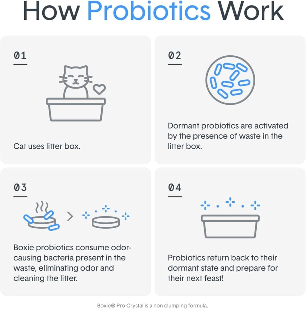 BoxiePro Bot Probiotic Cat Litter Automatic Box 40+ Day Odor Control 16 lb