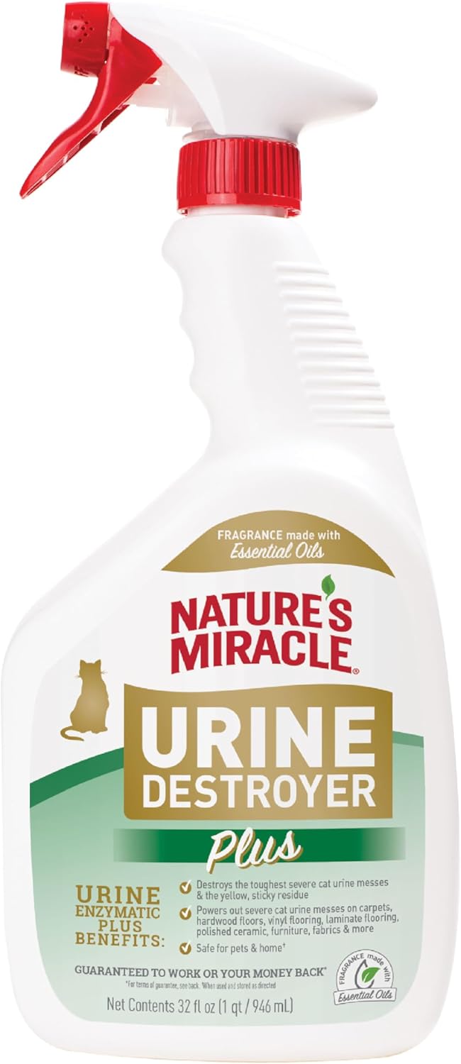 Nature's Miracle Cat Urine Destroyer Plus, Enzymatic Cleaner, 32 oz