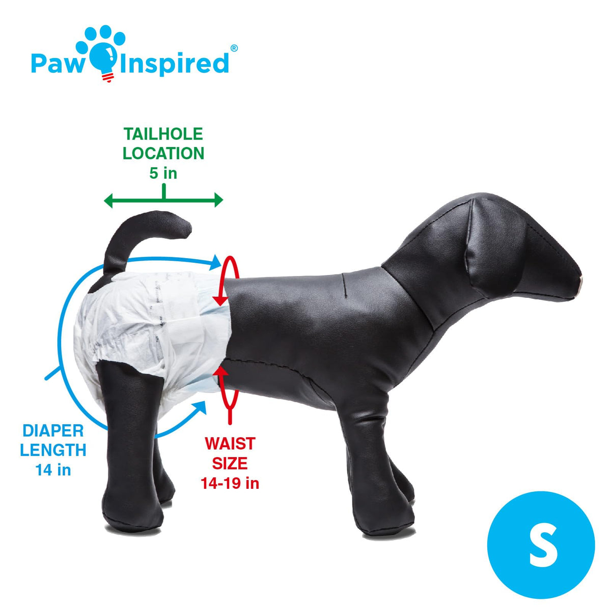 Paw Inspired 32ct Disposable Dog Diapers | Female Dog Diapers Ultra Protection | Diapers for Dogs in Heat, Excitable Urination, or Incontinence (Medium)