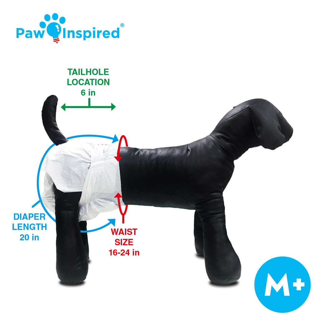 Paw Inspired 32ct Disposable Dog Diapers | Female Dog Diapers Ultra Protection | Diapers for Dogs in Heat, Excitable Urination, or Incontinence (Medium)
