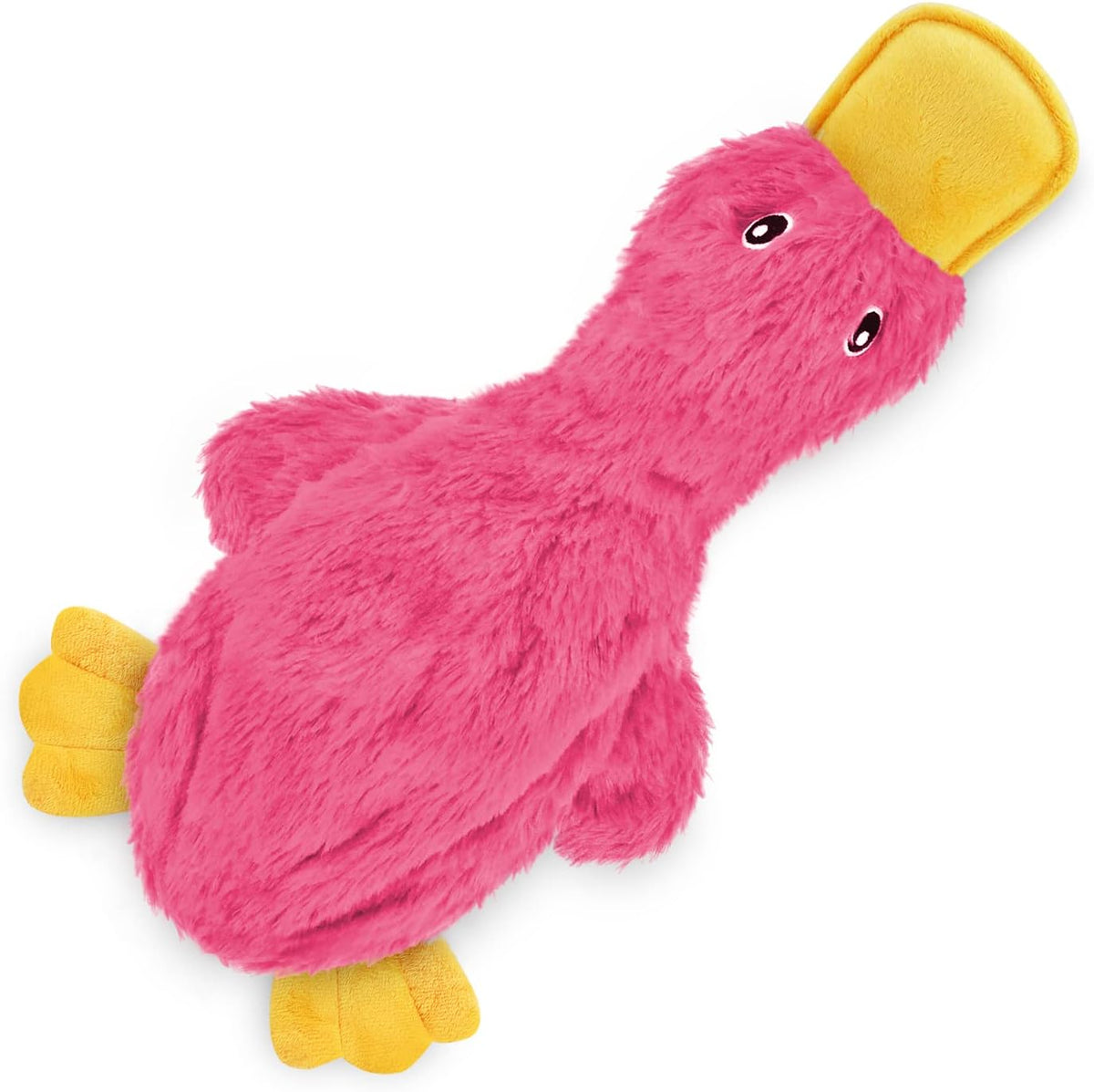 Best Pet Supplies Interactive Squeaky Dog Toy - Crinkle Duck, Yellow