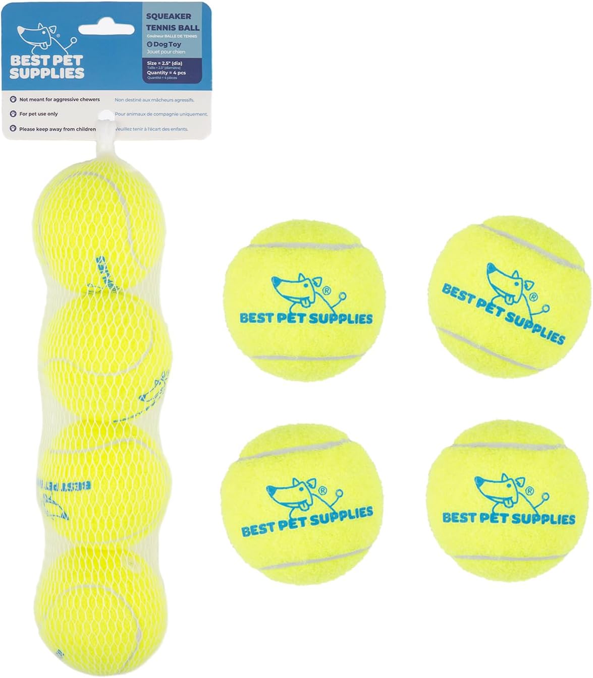Best Pet Supplies Interactive Squeaky Dog Toy - Crinkle Duck, Yellow