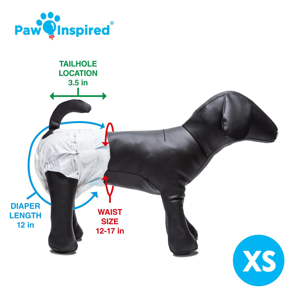 Paw Inspired 32ct Disposable Dog Diapers | Female Dog Diapers Ultra Protection | Diapers for Dogs in Heat, Excitable Urination, or Incontinence (Medium)