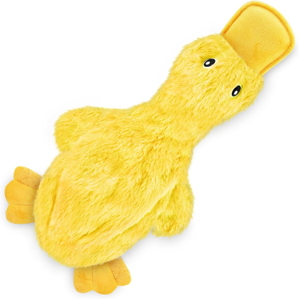 Best Pet Supplies Interactive Squeaky Dog Toy - Crinkle Duck, Yellow