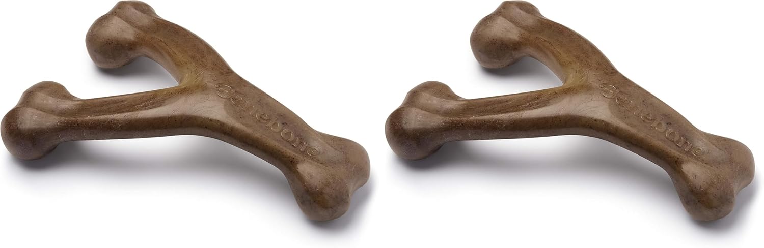 Benebone Wishbone Durable Dog Chew Toy for Aggressive Chewers, Real Bacon, Made in USA, Medium