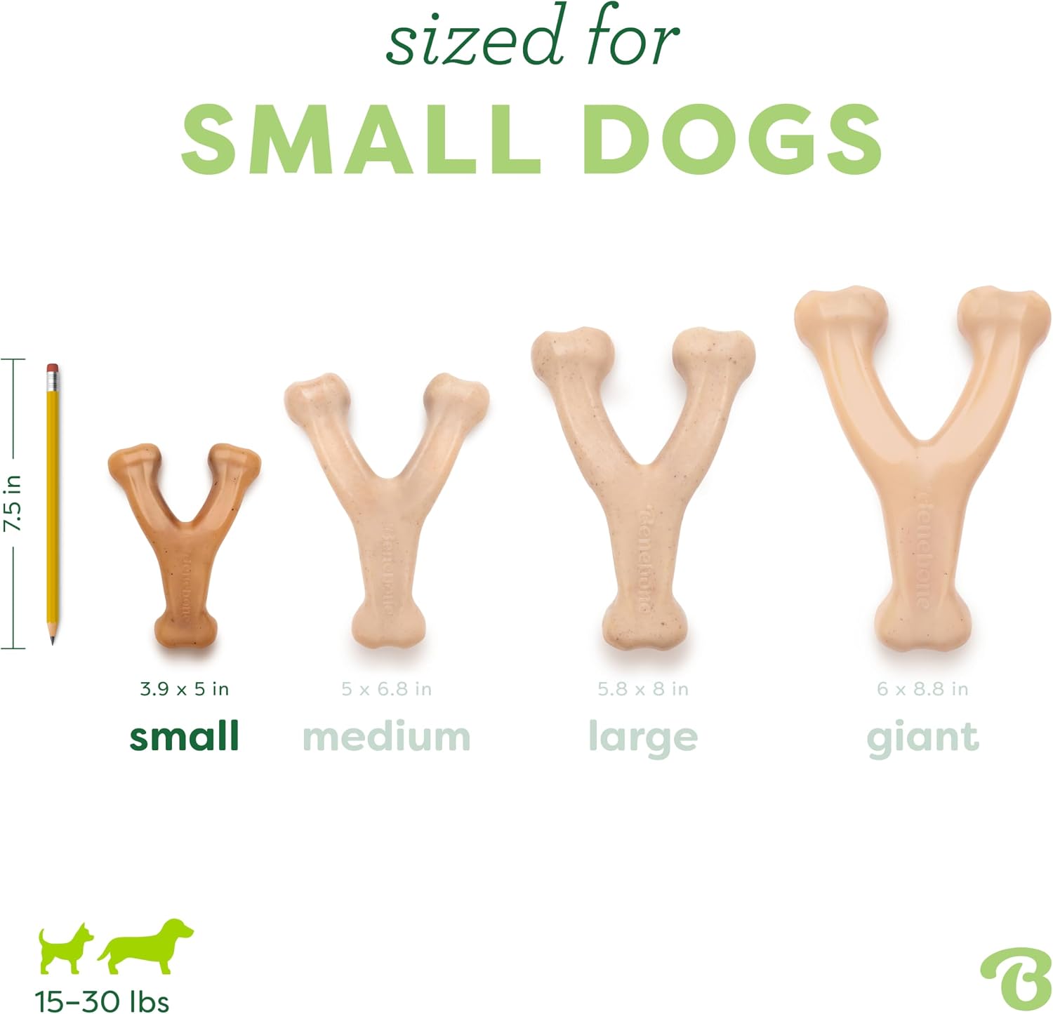 Benebone Wishbone Durable Dog Chew Toy for Aggressive Chewers, Real Bacon, Made in USA, Medium