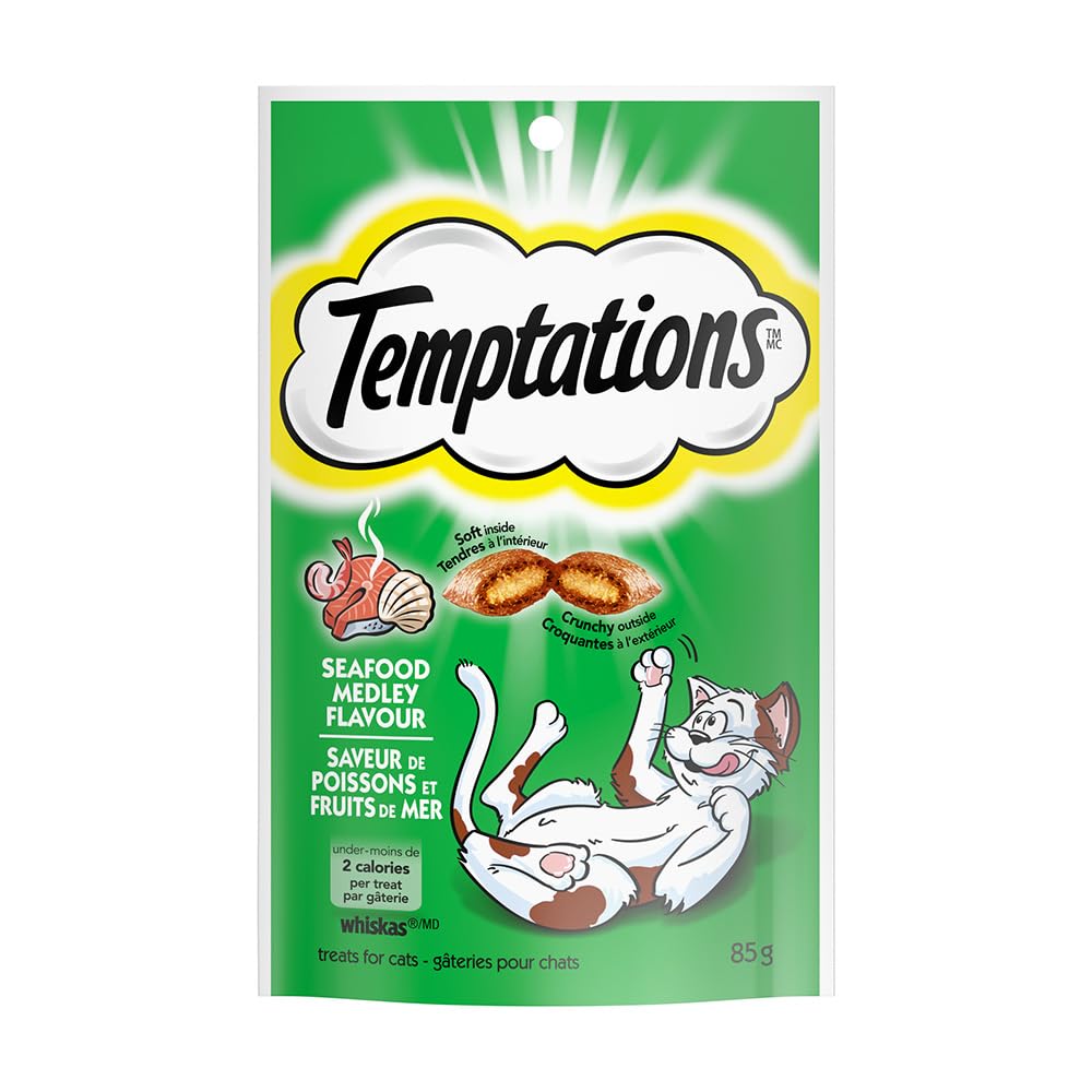 Temptations Classic Crunchy and Soft Cat Treats, Seafood Medley, 16 oz