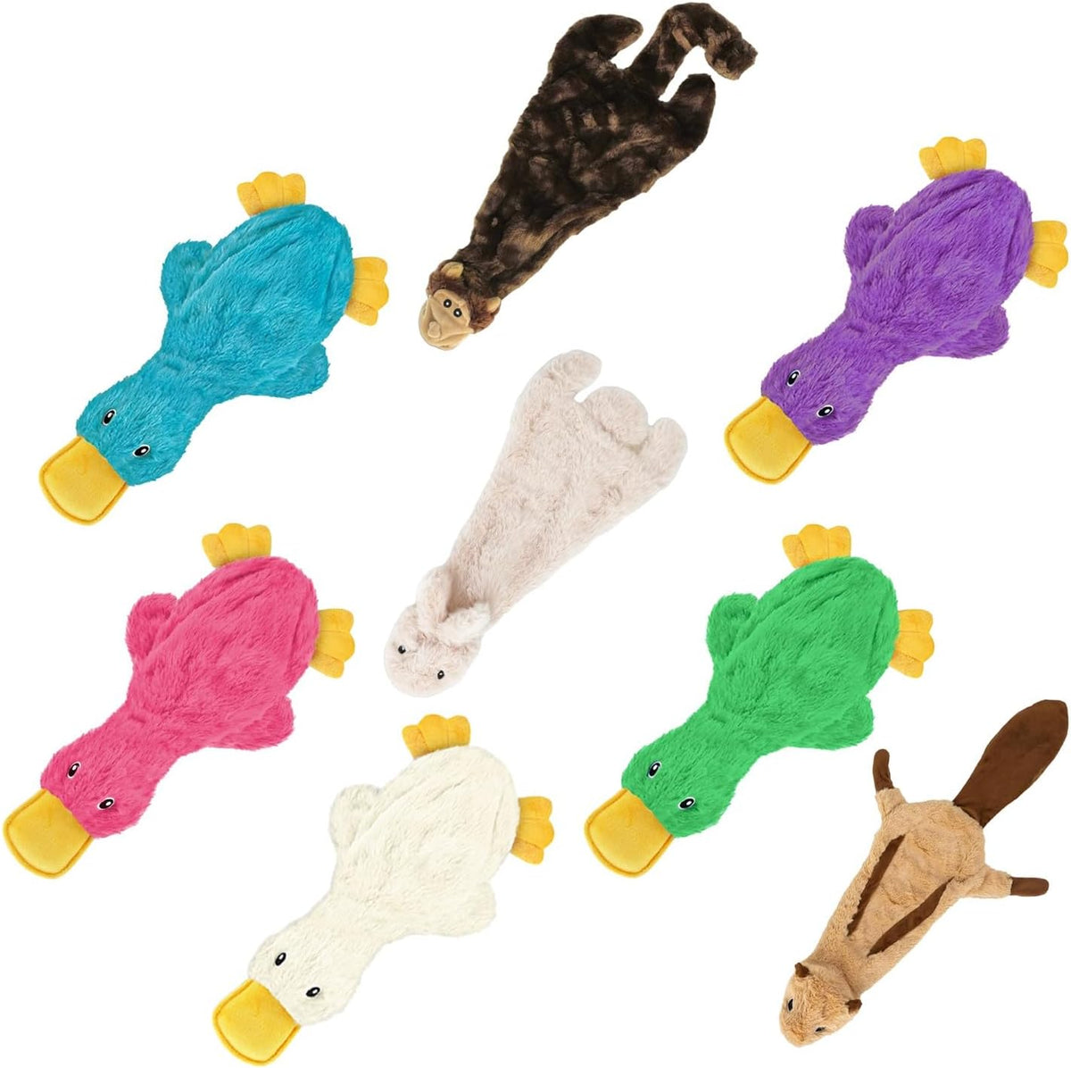 Best Pet Supplies Interactive Squeaky Dog Toy - Crinkle Duck, Yellow