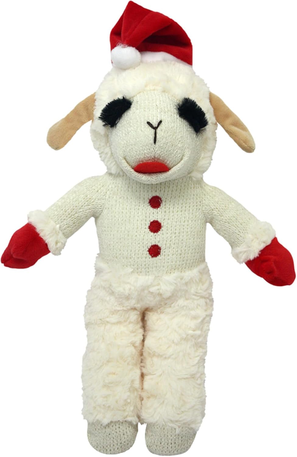 Multipet Lamb Chop Dog Plush Toy - Squeaky Toy for All Dogs - Extra Soft Plush - Stuffed Animal Dog Toy for Cuddling & Playing - Cute Pet Toy (6", Cream)