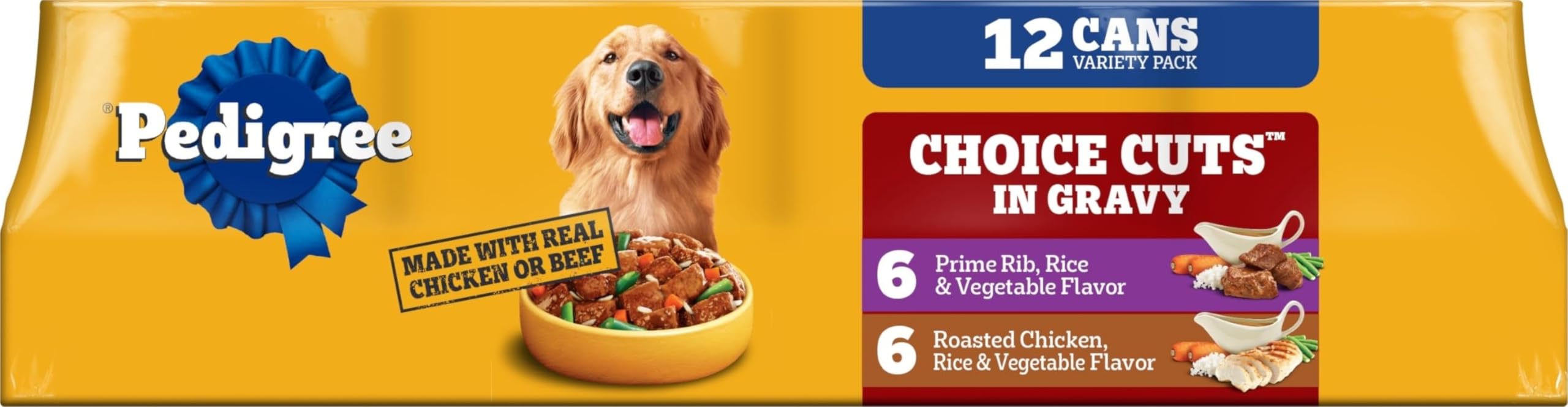 Pedigree Choice Cuts Wet Dog Food, Beef & Country Stew, 13.2 oz, 12 Count