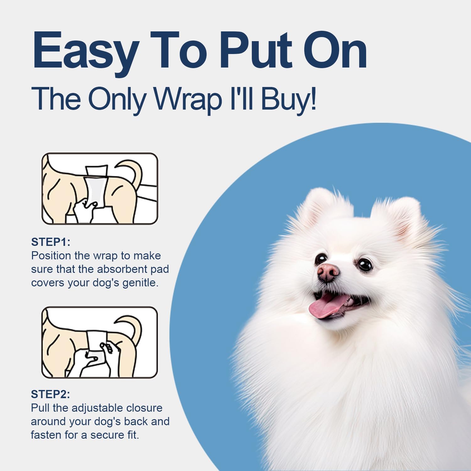 HONEY CARE All-Absorb A26 Male Dog Wrap, 50 Count, Small