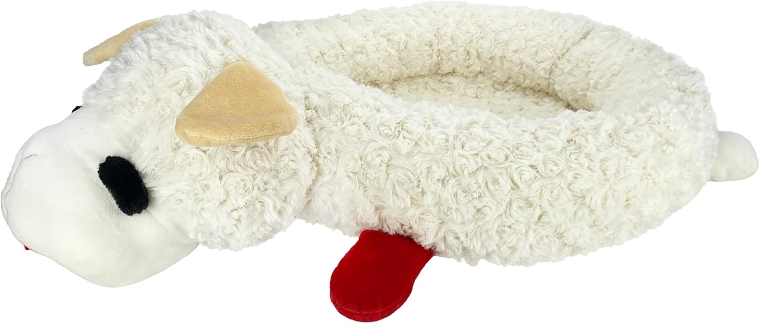 Multipet Lamb Chop Dog Plush Toy - Squeaky Toy for All Dogs - Extra Soft Plush - Stuffed Animal Dog Toy for Cuddling & Playing - Cute Pet Toy (6", Cream)