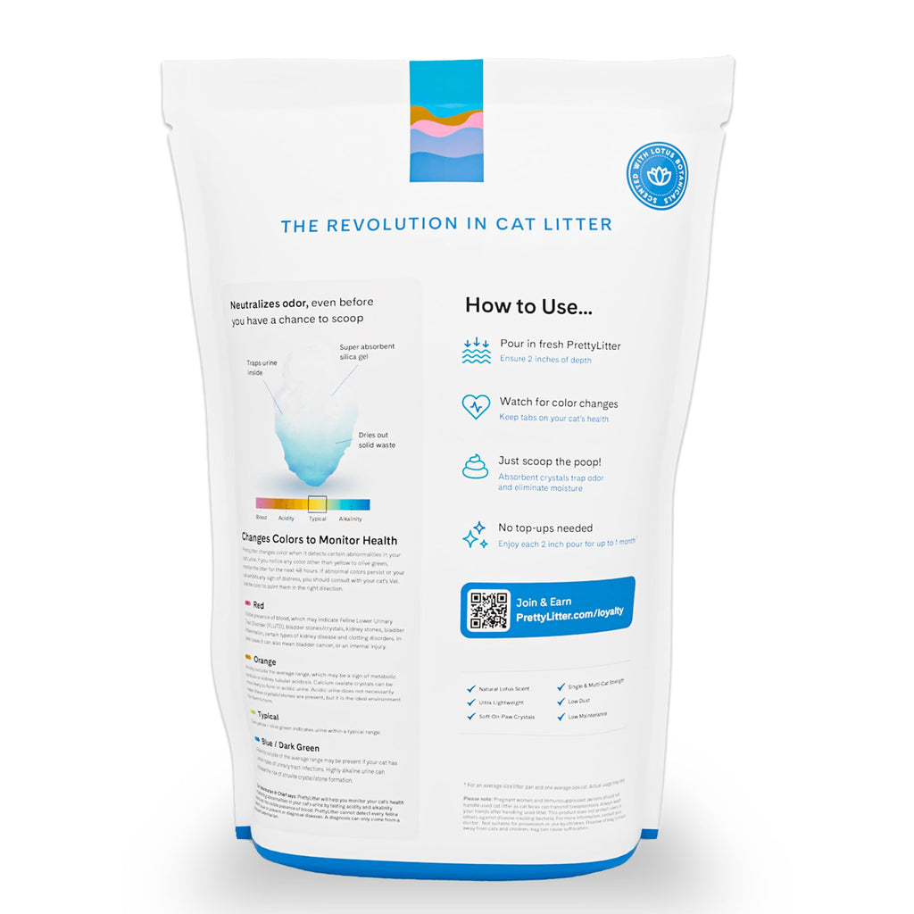PrettyLitter Health Monitoring Cat Litter, Unscented, 6 lb. Bag