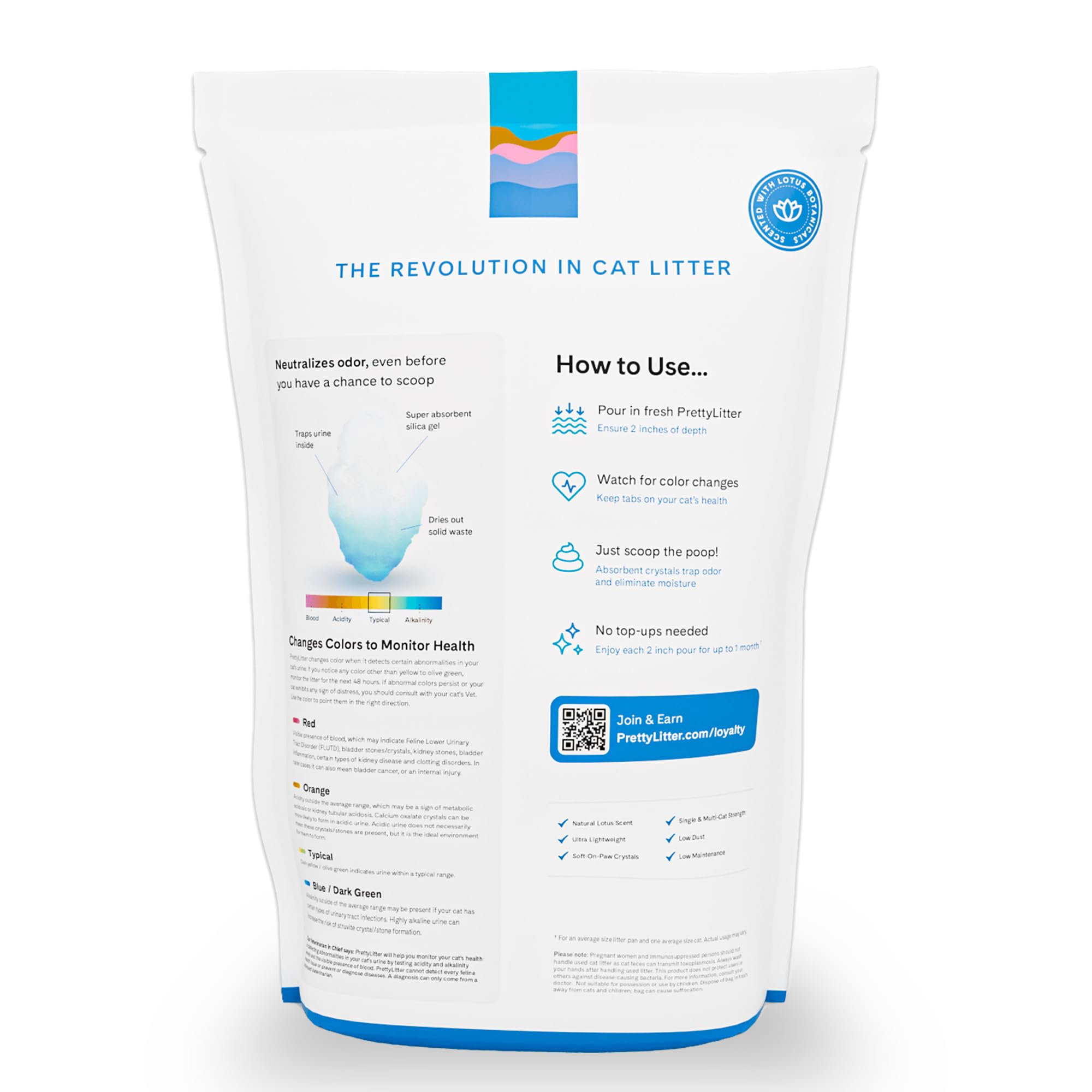 PrettyLitter Health Monitoring Cat Litter, Unscented, 6 lb. Bag