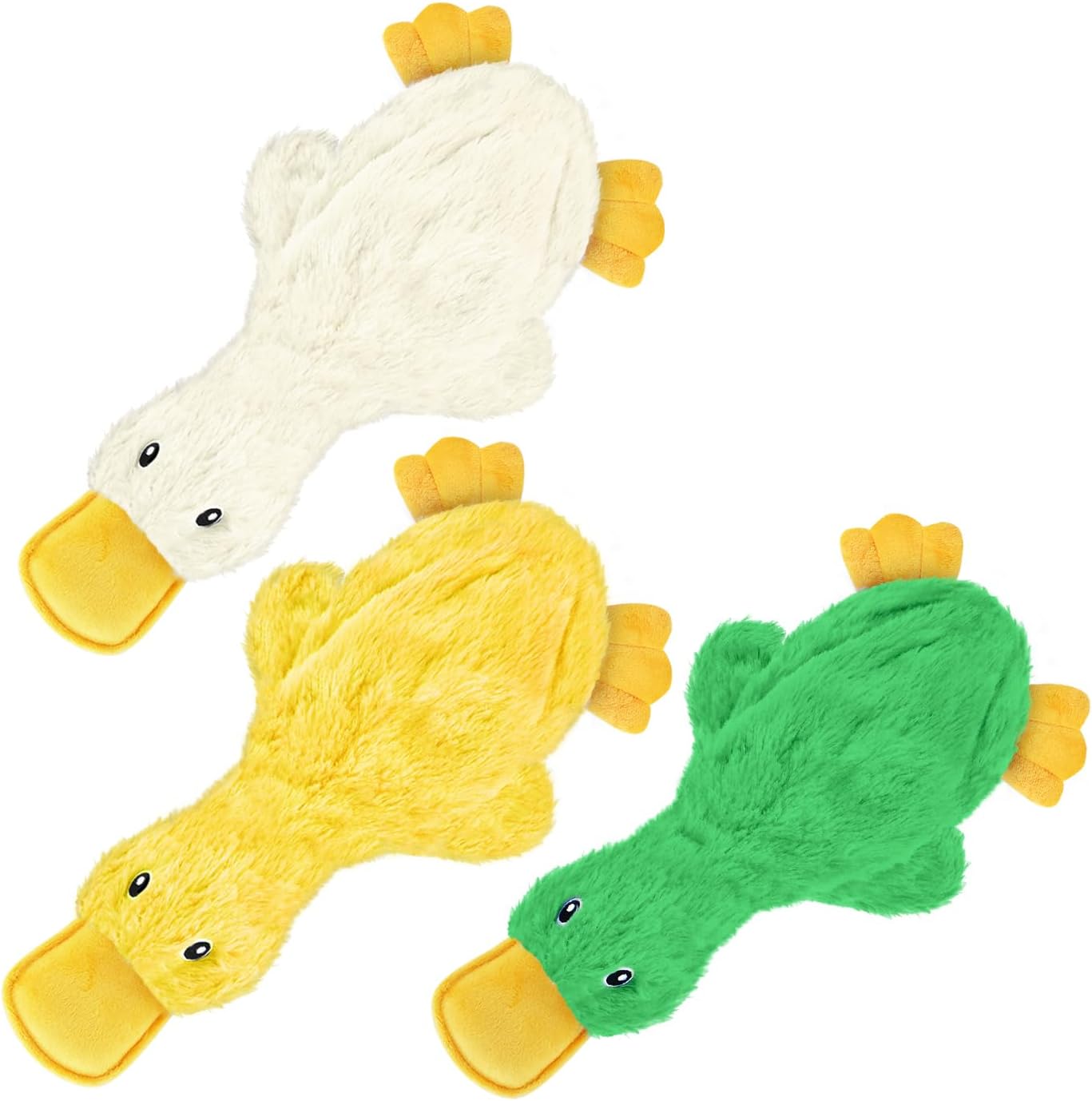 Best Pet Supplies Interactive Squeaky Dog Toy - Crinkle Duck, Yellow