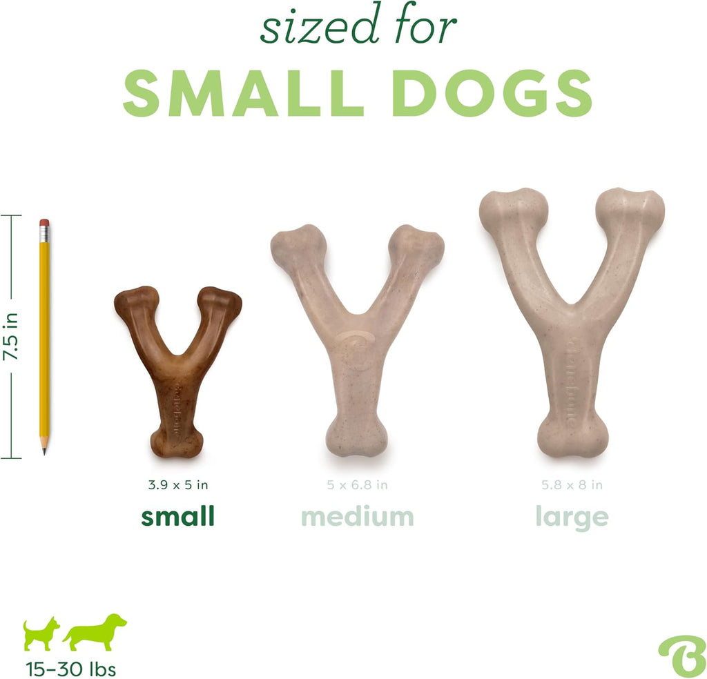 Benebone Wishbone Durable Dog Chew Toy for Aggressive Chewers, Real Bacon, Made in USA, Medium