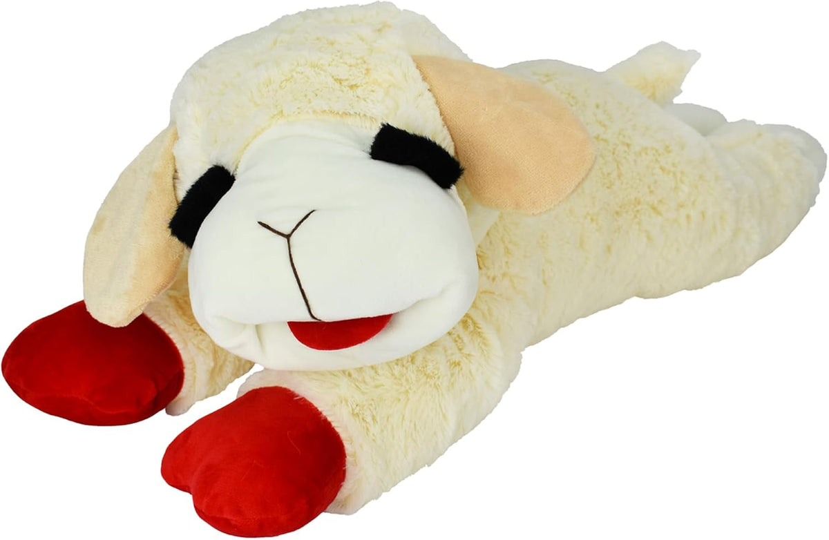 Multipet Lamb Chop Dog Plush Toy - Squeaky Toy for All Dogs - Extra Soft Plush - Stuffed Animal Dog Toy for Cuddling & Playing - Cute Pet Toy (6", Cream)