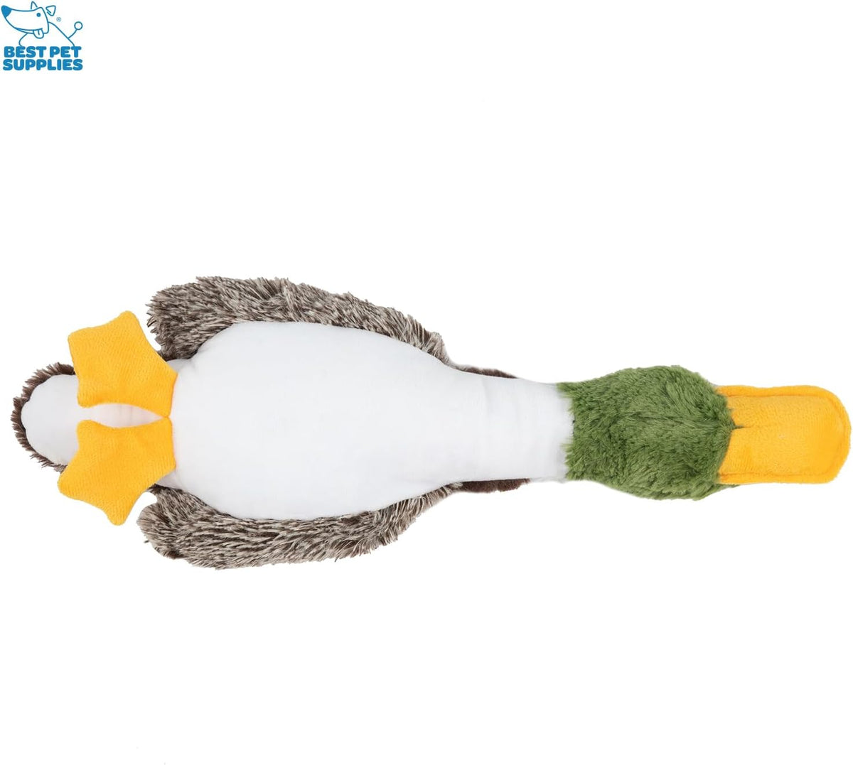 Best Pet Supplies Interactive Squeaky Dog Toy - Crinkle Duck, Yellow