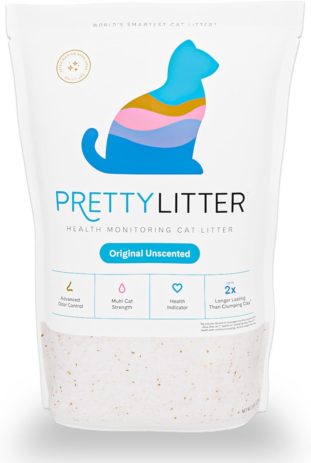 PrettyLitter Health Monitoring Cat Litter, Unscented, 6 lb. Bag