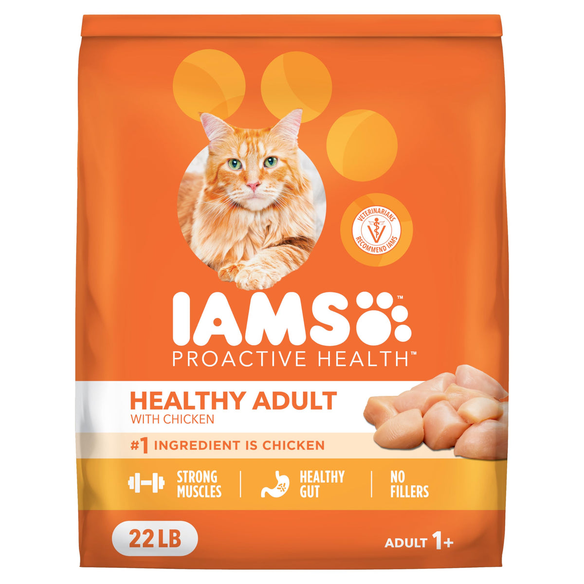 IAMS Proactive Health Healthy Adult Dry Cat Food, Chicken, 16 lb