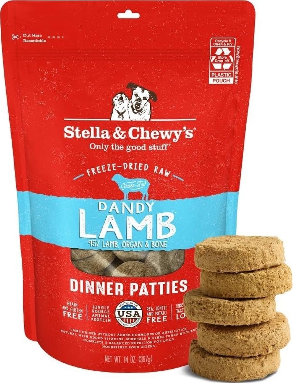 Stella & Chewy’s Freeze Dried Raw Dinner Patties – Grain Free Dog Food, Protein Rich Stella’s Super Beef Recipe – 5.5 oz