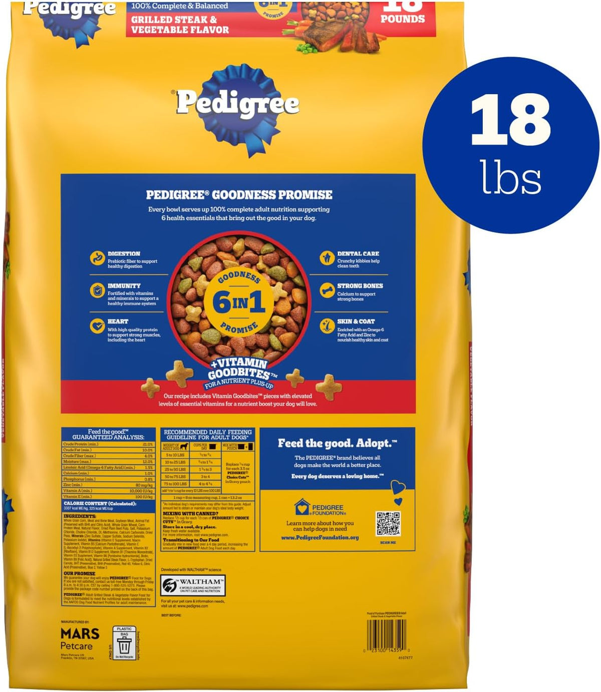 Pedigree Complete Nutrition Dry Dog Food, Chicken & Vegetable, 3.5 lb